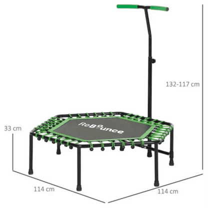 RB150 Hex 45″ Rebounder + Adjustable Handle – Green
