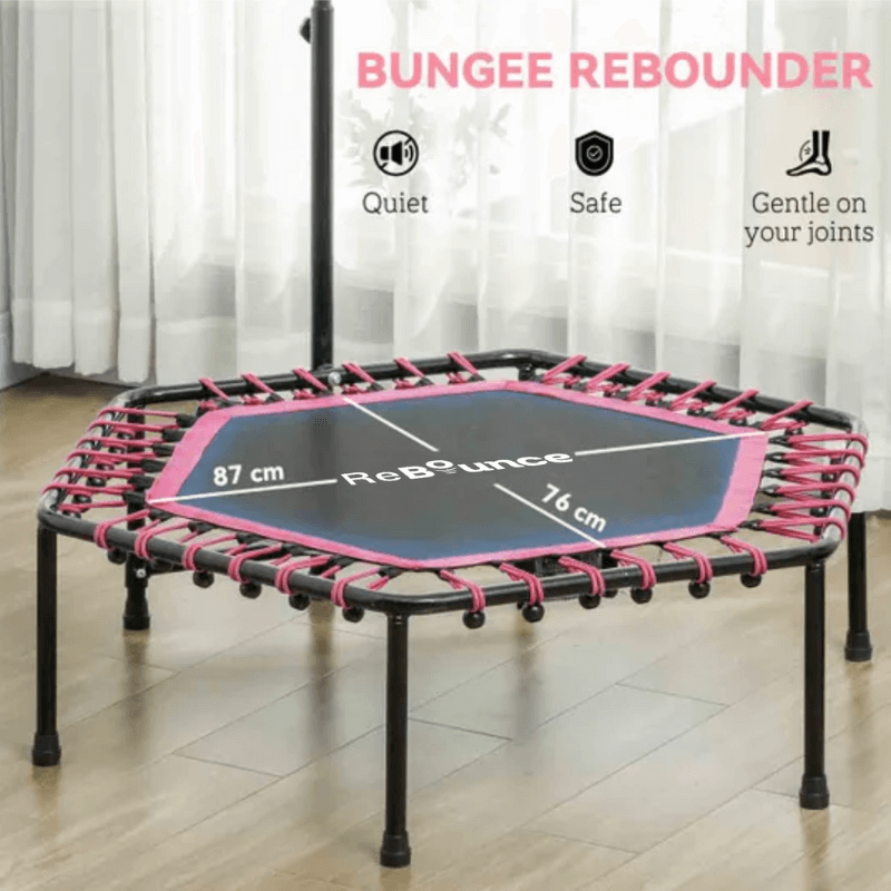 RB150 Hex 45″ Rebounder + Adjustable Handle – Pink