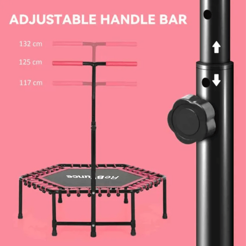RB150 Hex 45″ Rebounder + Adjustable Handle – Pink