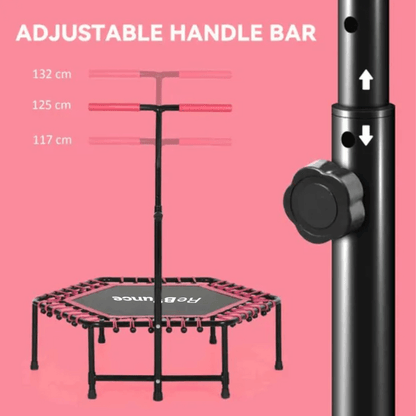 RB150 Hex 45″ Rebounder + Adjustable Handle – Pink