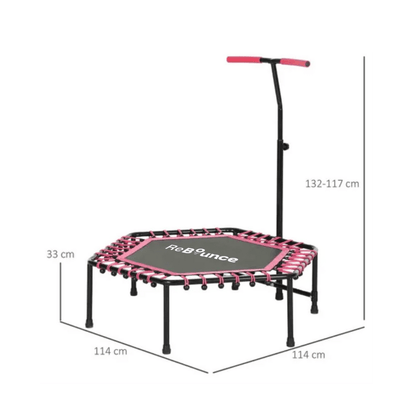 RB150 Hex 45″ Rebounder + Adjustable Handle – Pink