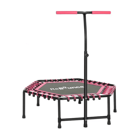RB150 Hex 45″ Rebounder + Adjustable Handle – Pink
