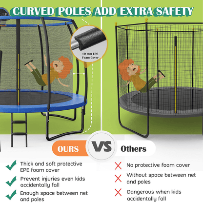 12FT Outdoor Trampoline + 2 Step Ladder