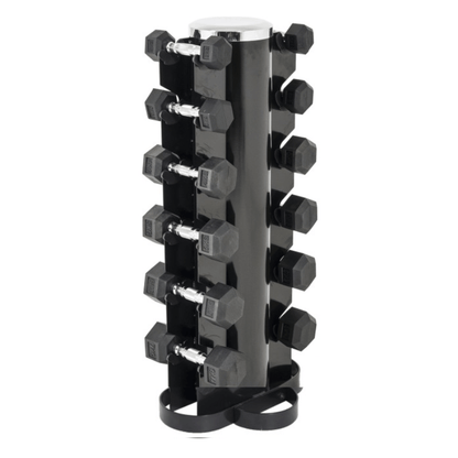 Rubber Hex Dumbbell Upright Set (2.5kg - 15kg) - 6 Sets
