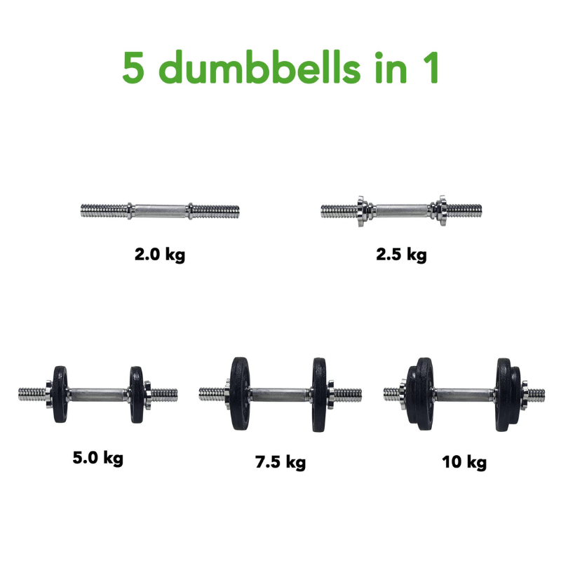 10kg Dumbbell Set - 1 Bar