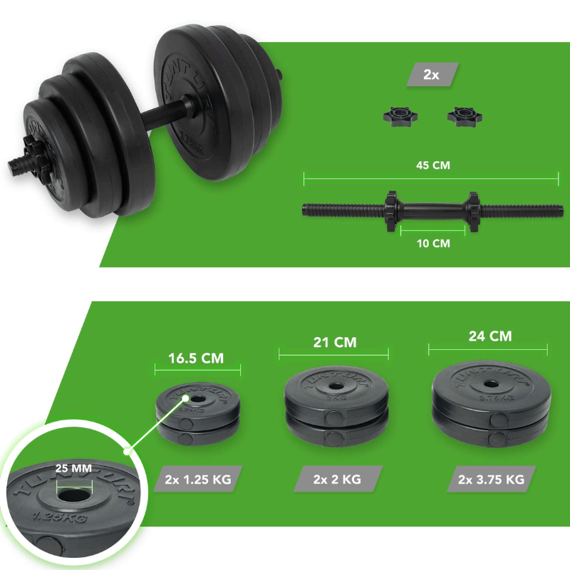 15kg Vinyl Dumbbell Set