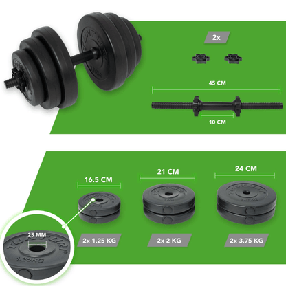 15kg Vinyl Dumbbell Set