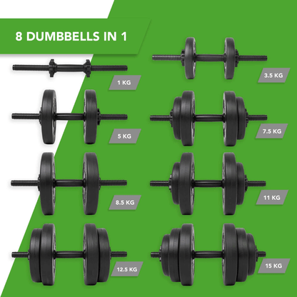 15kg Vinyl Dumbbell Set