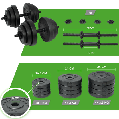 28kg Vinyl Dumbbell Set