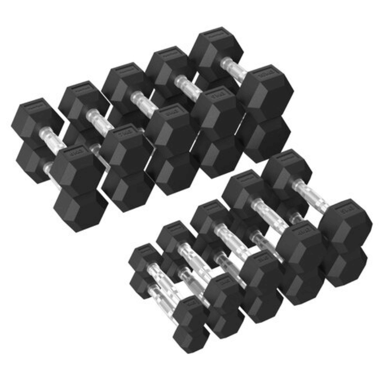 Platinum Studio Hex Rubber Dumbbell Sets