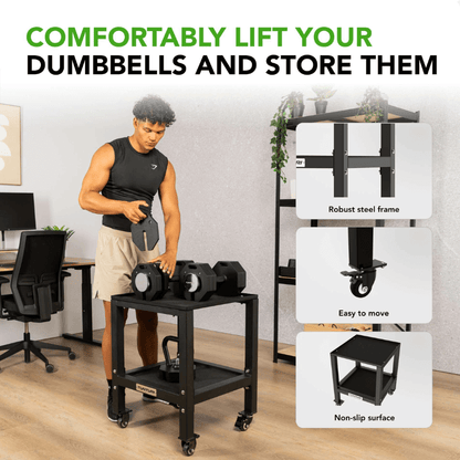 Rapid 20kg Adjustable Dumbbell Set + Rack