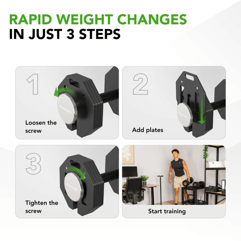 Rapid 20kg Adjustable Dumbbell Set + Rack