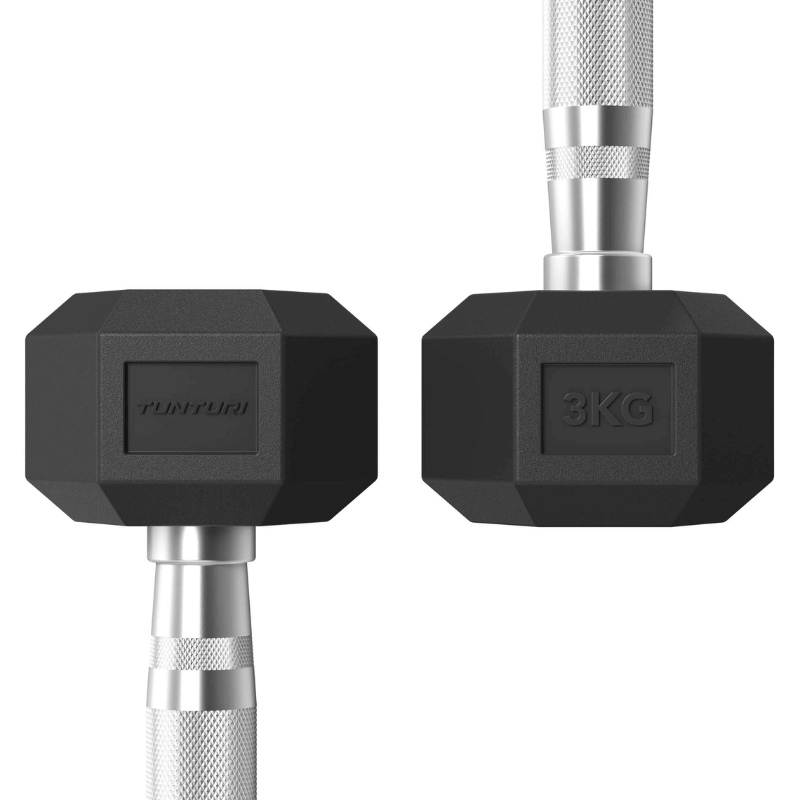Studio 1kg – 5kg Rubber Hex Dumbbell Set