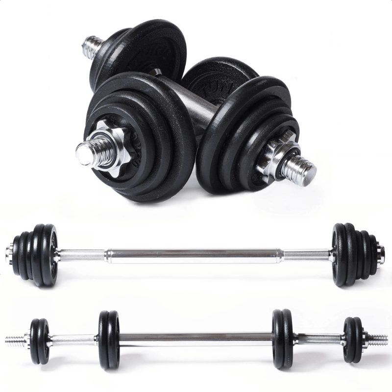 Barbell/Dumbbell Set, 20kg - Iron