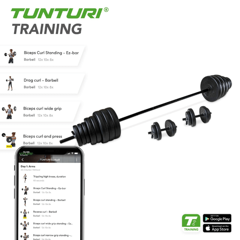 Tunturi Vinyl Barbell/Dumbbell Set 50Kg