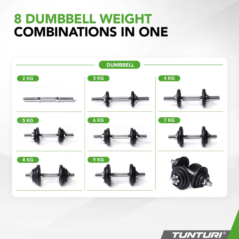 Barbell/Dumbbell Set, 20kg - Iron
