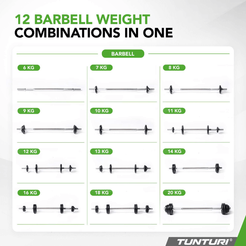 Barbell/Dumbbell Set, 20kg - Iron