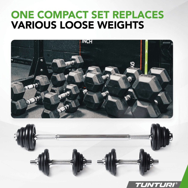 Barbell/Dumbbell Set, 20kg - Iron