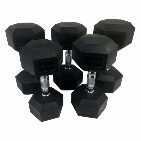 Rubber Dumbbells Set (12-20 kg)