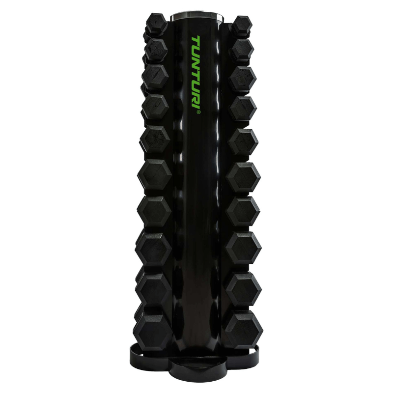Rubber Dumbbell Set 1kg - 10kg + Rack
