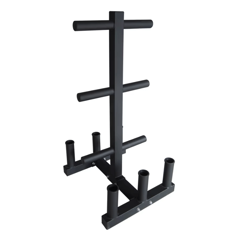 Olympic Weight Plate Tree Rack + 6 Barbell Holder