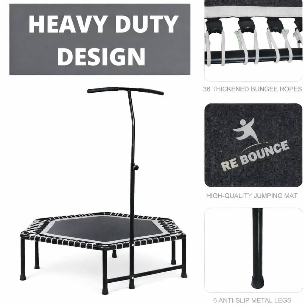 Hex Fitness Rebounder & Trampoline – Sterling Grey