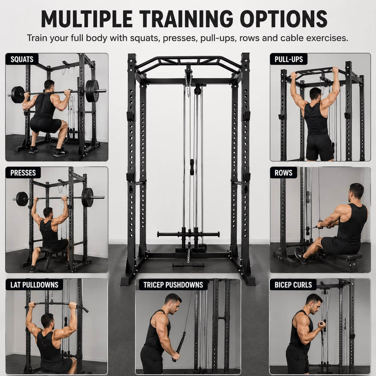 Garage Gym Package - GPR560 Power Rack and Lat Pulldown Combo