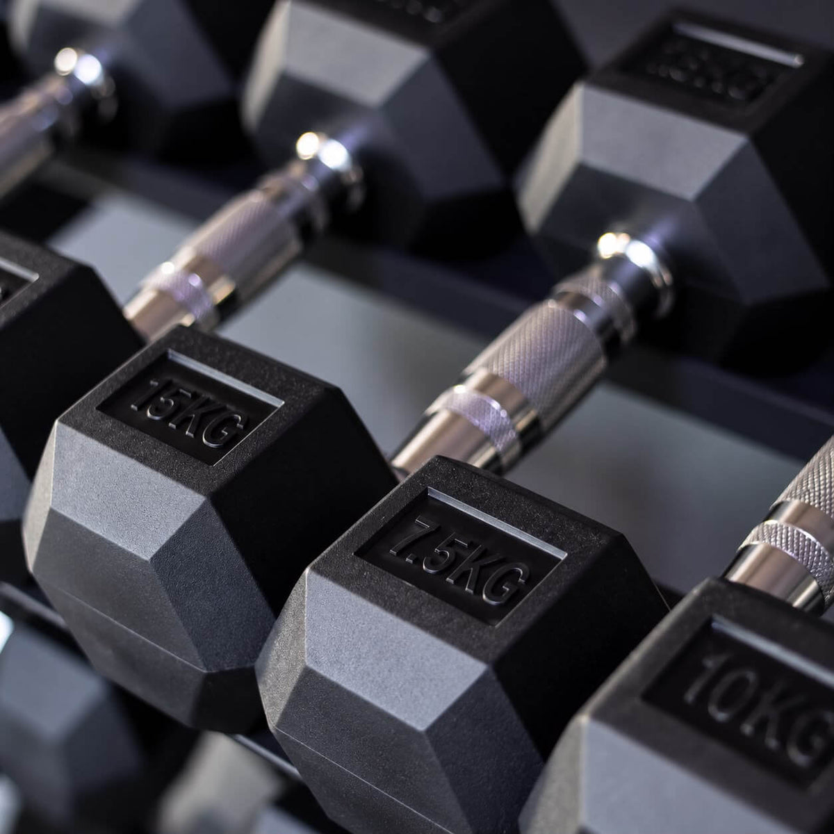Rubber Hex Dumbbell 2.5kg - 17.5kg Set