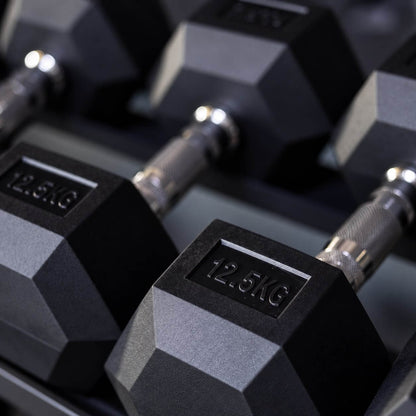 Rubber Hex Dumbbell 2.5kg - 17.5kg Set