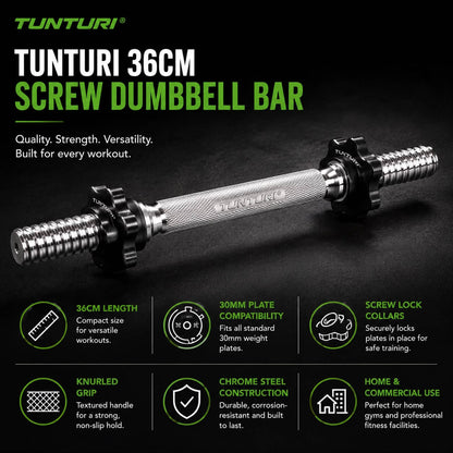 Dumbbell Bar 36cm, Screw